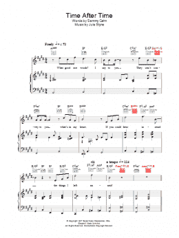 page one of Time After Time (Piano, Vocal & Guitar Chords)