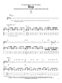 page one of Stop (Guitar Tab)