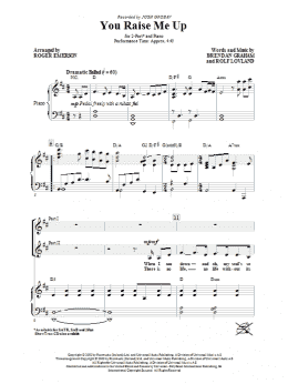 page one of You Raise Me Up (arr. Roger Emerson) (2-Part Choir)