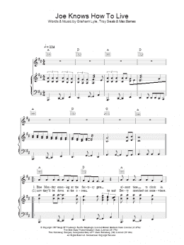 page one of Joe Knows How To Live (Piano, Vocal & Guitar Chords)