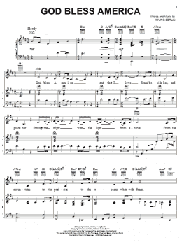 page one of God Bless America (Piano, Vocal & Guitar Chords (Right-Hand Melody))