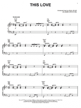 page one of This Love (Piano, Vocal & Guitar Chords (Right-Hand Melody))