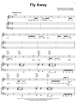 page one of Fly Away (Piano, Vocal & Guitar Chords (Right-Hand Melody))