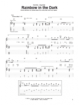 page one of Rainbow In The Dark (Guitar Tab)