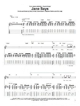 page one of Jane Says (Guitar Tab)