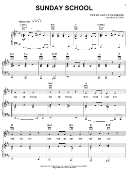 page one of Sunday School (Piano, Vocal & Guitar Chords (Right-Hand Melody))