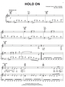 page one of Hold On (Piano, Vocal & Guitar Chords (Right-Hand Melody))