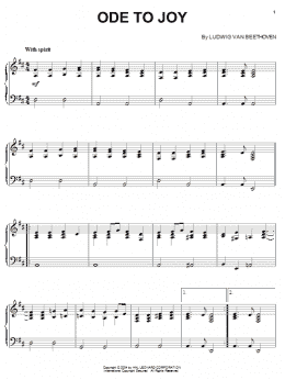 page one of Ode To Joy (Piano Solo)