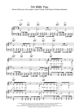 page one of I'm With You (Piano, Vocal & Guitar Chords)