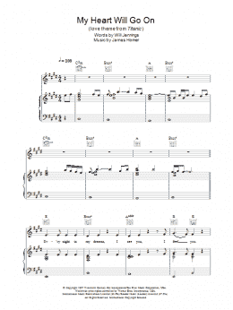 page one of My Heart Will Go On (Love Theme from Titanic) (Piano, Vocal & Guitar Chords (Right-Hand Melody))