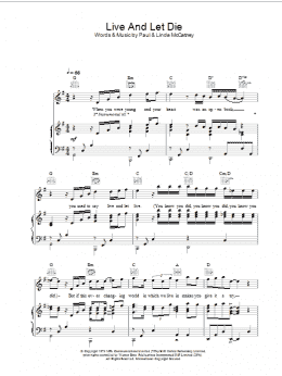 page one of Live And Let Die (Piano, Vocal & Guitar Chords)