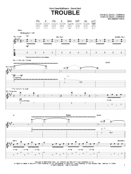 page one of Trouble (Guitar Tab)