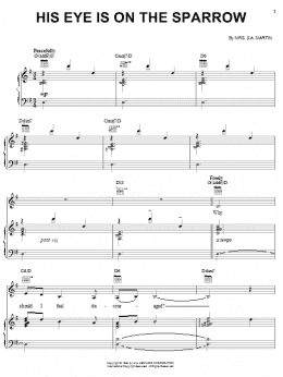 page one of His Eye Is On The Sparrow (Piano, Vocal & Guitar Chords (Right-Hand Melody))