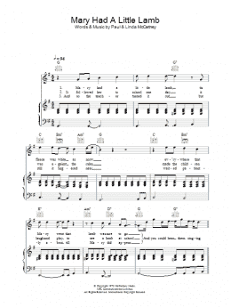 page one of Mary Had A Little Lamb (Piano, Vocal & Guitar Chords)