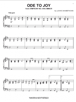 page one of Ode To Joy (Piano Solo)