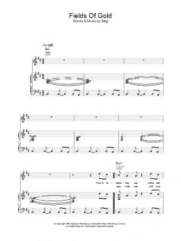 page one of Fields Of Gold (Piano, Vocal & Guitar Chords (Right-Hand Melody))