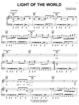 page one of Light Of The World (Piano, Vocal & Guitar Chords (Right-Hand Melody))