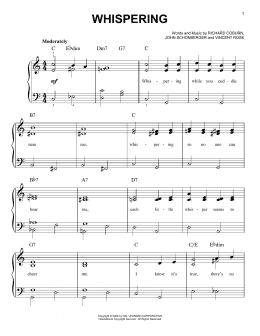 page one of Whispering (Easy Piano)