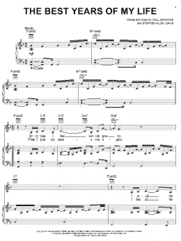 page one of The Best Years Of My Life (Piano, Vocal & Guitar Chords (Right-Hand Melody))