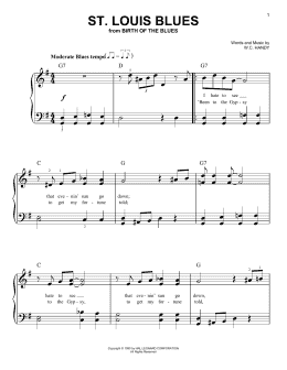 page one of St. Louis Blues (Easy Piano)