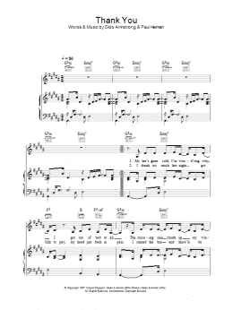 page one of Thank You (Piano, Vocal & Guitar Chords)