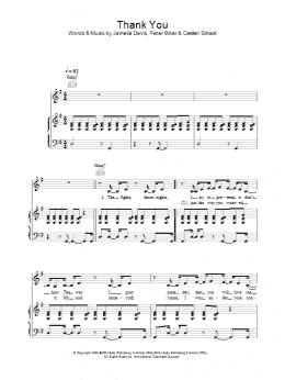 page one of Thank You (Piano, Vocal & Guitar Chords)