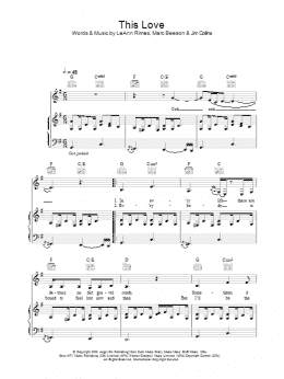 page one of This Love (Piano, Vocal & Guitar Chords)