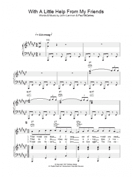 page one of With A Little Help From My Friends (Piano, Vocal & Guitar Chords)