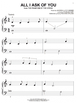 page one of All I Ask Of You (from The Phantom Of The Opera) (Beginning Piano Solo)