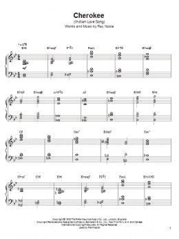 page one of Cherokee (Indian Love Song) (Piano Solo)