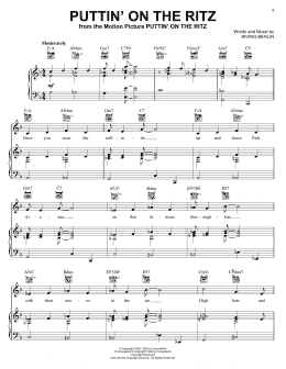 page one of Puttin' On The Ritz (Piano, Vocal & Guitar Chords (Right-Hand Melody))