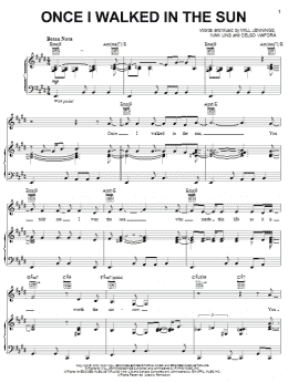 page one of Once I Walked In The Sun (Piano, Vocal & Guitar Chords (Right-Hand Melody))