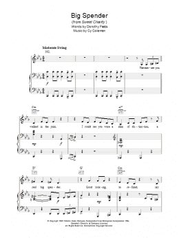 page one of Big Spender (Piano, Vocal & Guitar Chords)