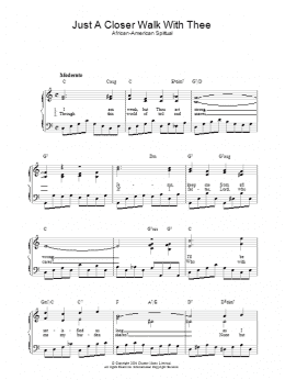 page one of Just A Closer Walk With Thee (Easy Piano)