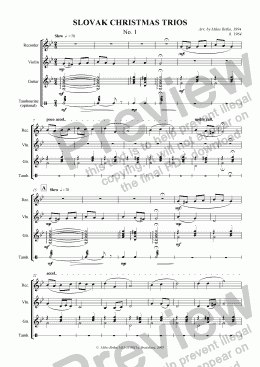 page one of 6 Slovak Christmas Trios > No. 1