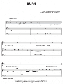 page one of Burn (Piano, Vocal & Guitar Chords (Right-Hand Melody))