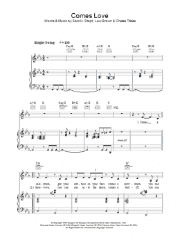 page one of Comes Love (Piano, Vocal & Guitar Chords)