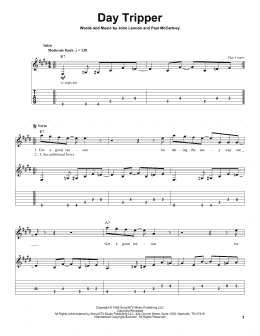 page one of Day Tripper (Guitar Tab (Single Guitar))