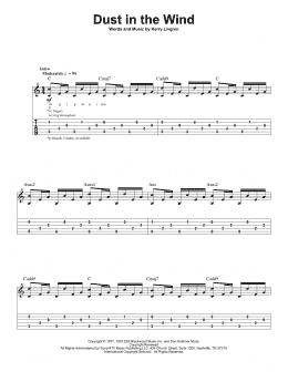 page one of Dust In The Wind (Guitar Tab (Single Guitar))