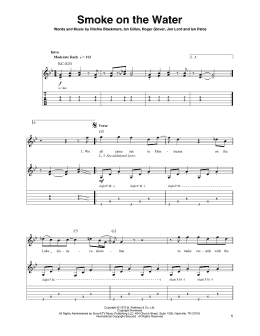 page one of Smoke On The Water (Guitar Tab (Single Guitar))