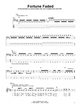 page one of Fortune Faded (Bass Guitar Tab)