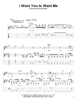 page one of I Want You To Want Me (Guitar Tab (Single Guitar))