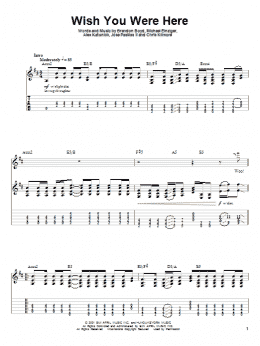 page one of Wish You Were Here (Guitar Tab (Single Guitar))