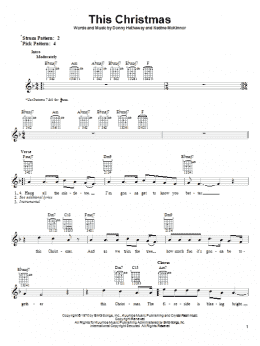 page one of This Christmas (Guitar Tab (Single Guitar))