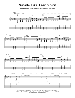 page one of Smells Like Teen Spirit (Guitar Tab (Single Guitar))