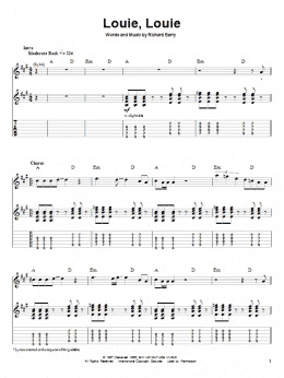 page one of Louie, Louie (Guitar Tab (Single Guitar))