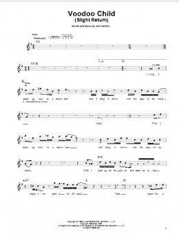 page one of Voodoo Child (Slight Return) (Easy Guitar)