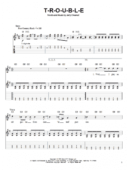 page one of T-R-O-U-B-L-E (Guitar Tab (Single Guitar))