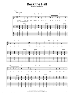 page one of Deck The Hall (Guitar Tab (Single Guitar))