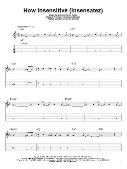 page one of How Insensitive (Insensatez) (Guitar Tab (Single Guitar))